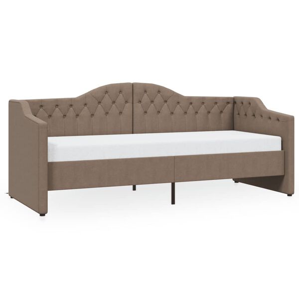 vidaXL Sof&aacute; cama con colch&oacute;n USB de tela gris taupe 90x200 cm