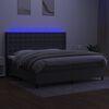 vidaXL Cama box spring colch&oacute;n y luces LED tela gris claro 200x200 cm