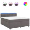 vidaXL Cama box spring con colch&oacute;n cuero sint&eacute;tico gris 180x200 cm