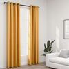 vidaXL Cortinas opacas con ojales look lino 2 pzas amarillo 140x245 cm