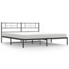 vidaXL Estructura cama sin colch&oacute;n con cabecero metal negro 180x200 cm