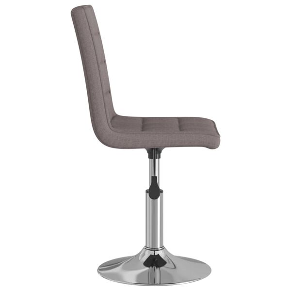 vidaXL Silla de comedor giratoria tela gris topo
