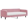 vidaXL Sof&aacute; cama con colch&oacute;n terciopelo rosa 100x200 cm