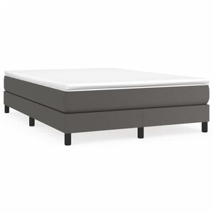 vidaXL Estructura de cama con somier cuero sint&eacute;tico gris 140x200 cm