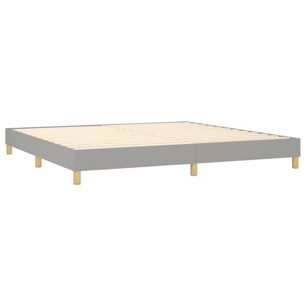 vidaXL Cama box spring con colch&oacute;n tela gris claro 200x200 cm