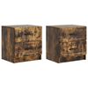 vidaXL Armario de Noche 2 uds. Roble Ahumado 43 x 34,5 x 44,5 cm
