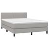 vidaXL Cama box spring con colch&oacute;n tela gris claro 140x200 cm