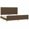 vidaXL Estructura de cama con cabecero de tela marr&oacute;n oscuro 200x200cm