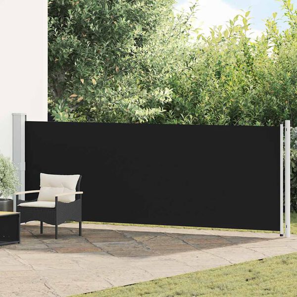 vidaXL Toldo lateral retr&aacute;ctil para patio negro 140x600 cm