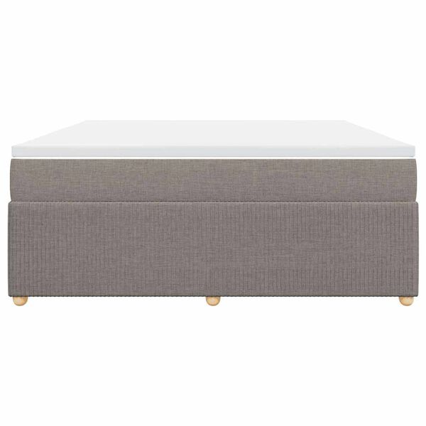 vidaXL Cama box spring con colchón tela gris taupe 180x200 cm