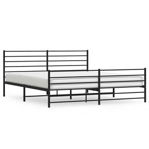 vidaXL Estructura cama sin colch&oacute;n con estribo metal negro 183x213 cm