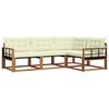 vidaXL Conjunto de sof&aacute;s de exterior 4 uds. Natural y Crema