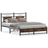 vidaXL Estructura de cama sin colch&oacute;n madera roble ahumado 137x190 cm