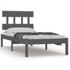 vidaXL Estructura de cama de madera maciza gris 100x200 cm