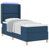 vidaXL Cama tipo Box Spring con colch&oacute;n Azul 80 x 200 cm tela