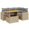 vidaXL Juego de sof&aacute;s jard&iacute;n con cojines 5 pzas rat&aacute;n sint&eacute;tico beige