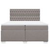 vidaXL Cama box spring con colch&oacute;n tela gris taupe 200x200 cm