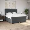 vidaXL Cama box spring con colch&oacute;n tela gris oscuro 200x200 cm