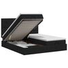 vidaXL Cama otomana con colch&oacute;n con cabecera 2 uds. Negro Tela