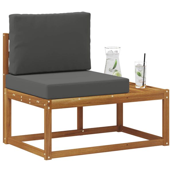 vidaXL Sof&aacute; de esquina exterior Natural y Antracita 91 x 63 x 73 cm