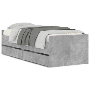 vidaXL Estructura de cama con cajones gris hormigón 90x200 cm