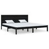 vidaXL Estructura de cama madera maciza negro Supe King 180x200 cm