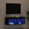 vidaXL Conjunto de mueble de TV Roble Negro 80 x 30 x 30 cm