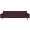 vidaXL Sof&aacute; cama de 2 plazas con reposapies tela morado