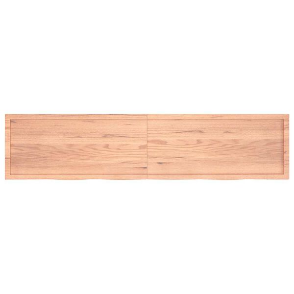 vidaXL Tablero mesa madera roble tratada marr&oacute;n claro 220x50x(2-6) cm