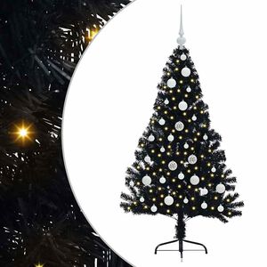vidaXL &Aacute;rbol de Navidad Artificial Preiluminado Negro 120 cm PVC