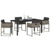 vidaXL Conjunto de Comedor de Jard&iacute;n 5 pcs Gris rat&aacute;n sint&eacute;tico
