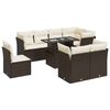 vidaXL Set de sof&aacute;s de jard&iacute;n 9 pzas y cojines rat&aacute;n sint&eacute;tico marr&oacute;n