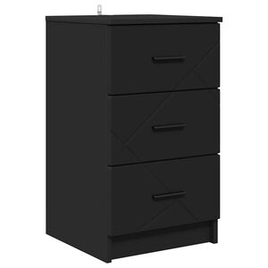 vidaXL Armario de Noche Negro 38 x 38 x 66 cm Madera contrachapada
