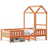 vidaXL Estructura cama con techo madera maciza pino marr&oacute;n 90x190 cm