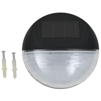 vidaXL Lámparas solares LED de pared exterior 12 uds redondas negro
