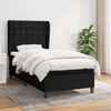 vidaXL Cama box spring con colch&oacute;n tela negro 90x190 cm