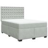 vidaXL Cama box spring con colch&oacute;n terciopelo gris claro 160x200 cm