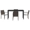 vidaXL Conjunto de Comedor de Jardín 5 pcs Marrón y Negro