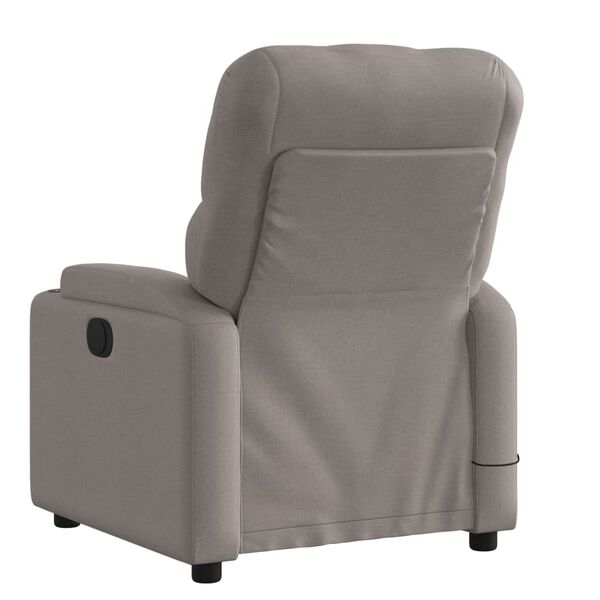 vidaXL Sill&oacute;n de masaje reclinable de tela gris taup&eacute;