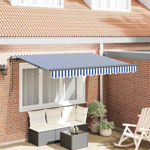 vidaXL Toldo Retr&aacute;ctil Azul 300 x 200 cm tela