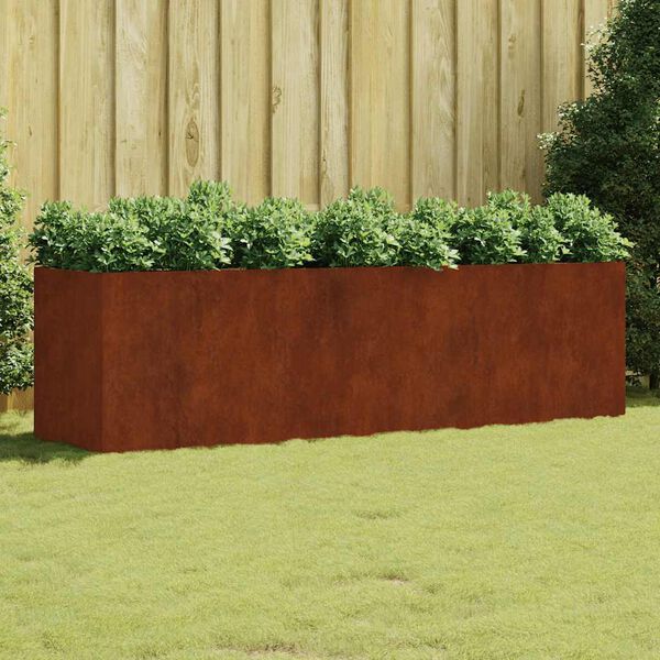 vidaXL Jardinera acero corten 280x80x80 cm
