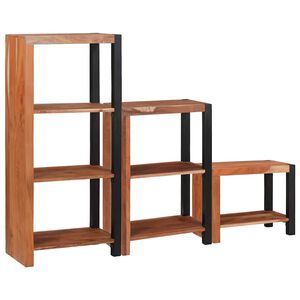 vidaXL Estante de libros 6 niveles 3 uds. 50 x 30 x 110 cm Marr&oacute;n