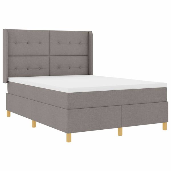 vidaXL Cama tipo Box Spring con colch&oacute;n Taup&eacute; 160 x 200 cm tela