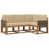 vidaXL Conjunto de sof&aacute;s de exterior 4 uds. Natural y Beige Poli&eacute;ster