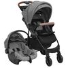 vidaXL Carrito de beb&eacute;s 3 en 1 de acero gris claro