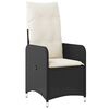 vidaXL Conjunto de Comedor de Jardín con cojín 5 pcs Negro Poliratán