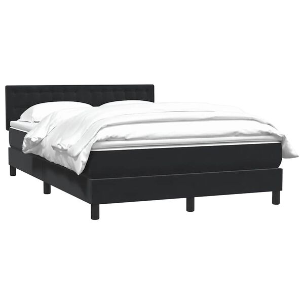 vidaXL Cama box spring con colch&oacute;n terciopelo negro 160x210 cm