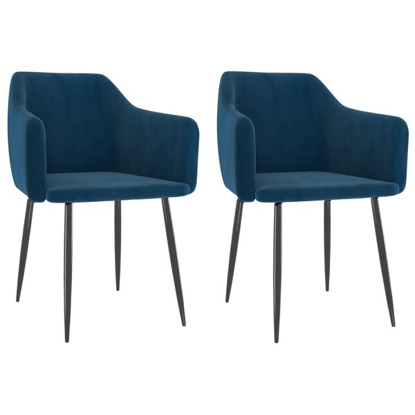 vidaXL Sillas de comedor 2 unidades terciopelo azul