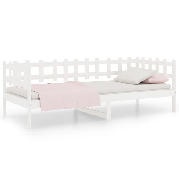 vidaXL Sof&aacute; cama sin colch&oacute;n madera maciza de pino blanco 90x200 cm