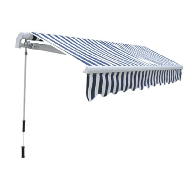 vidaXL Toldo plegable de operaci&oacute;n manual 300 cm azul y blanco